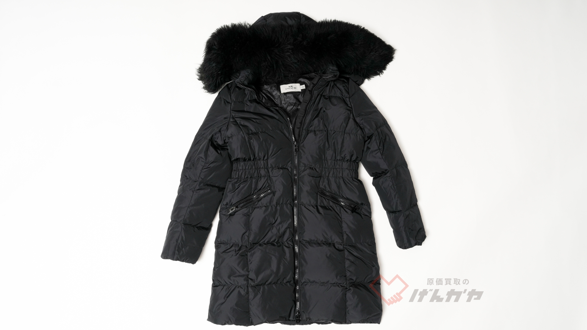 コーチ　ナイロン　ダウンコート　M　ブラック